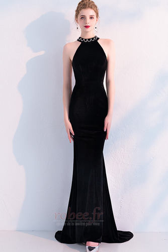 Robe de soirée Dos nu Serré Elégant Festin Naturel taille Longueur au sol - Page 1