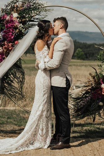 Robe de mariée Elégant A-ligne Plage Printemps Bretelles Spaghetti - Page 4