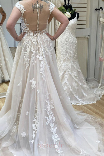 Robe de mariée Dentelle Formelle Norme Train de petit Rosée épaule - Page 2