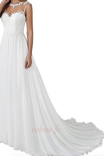 Robe de mariage Drapé Chaussez Mousseline Train de balayage Sans Manches - Page 1