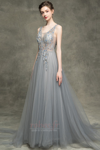 Robe de soirée A-ligne Fête Fourreau Avec Bijoux Perle Train de balayage - Page 2