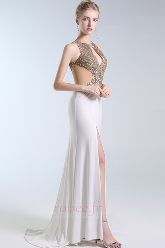 Robe de bal Petit collier circulaire Manquant Gazer A-ligne Satin Élastique - Page 3