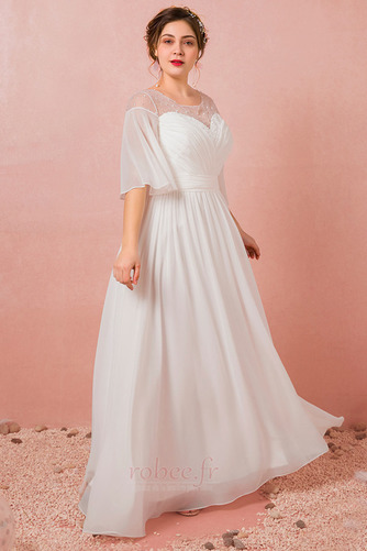 Robe de bal Laçage Naturel taille Elégant Mousseline Col U Profond - Page 3