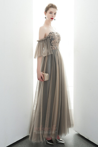 Robe de soirée Tulle Chaussez Ballon a ligne Drapé Longueur Cheville - Page 4