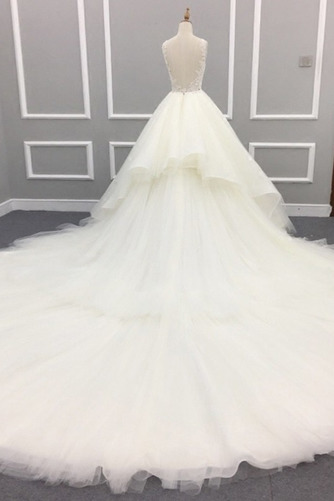 Robe de mariage Eglise gossamer Naturel taille Gaze Hiver Traîne Longue - Page 3