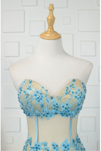 Robe de bal Sexy Taille chute Été Asymétrique Perler Ballon Bleu - Page 2
