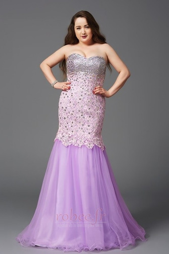 Robe de soirée Tulle Sirène Couvert de Dentelle Longueur de plancher - Page 1