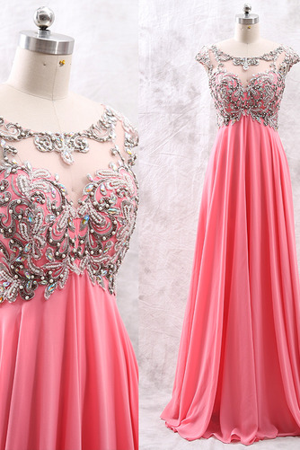 Robe de soirée Manche Courte Naturel taille Longue A-ligne Drapé - Page 3