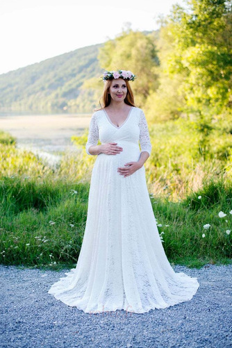 Robe de mariée Taille haute Maternité Empire Dentelle Tulle De plein air - Page 1