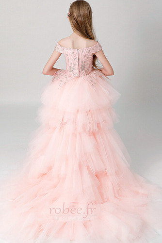 Robe de fille de fleur Vintage Naturel taille Asymétrique net - Page 2