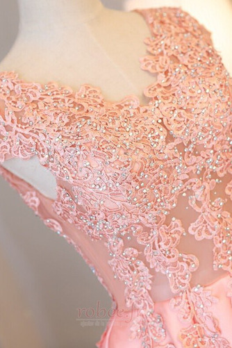 Robe de bal Laçage Satin Hiver A-ligne Manche Courte Formelle - Page 5