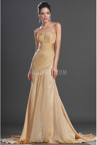 Robe de bal Col U Profond Perler Été Taille chute fin Sans Manches - Page 4