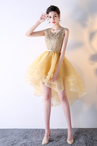 Robe de bal Décalcomanie Manquant Asymétrique Couvert de Dentelle - Page 5