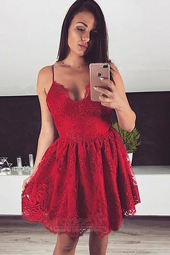 Robe de cocktail Courte Elégant Bretelles Spaghetti Glissière - Page 1