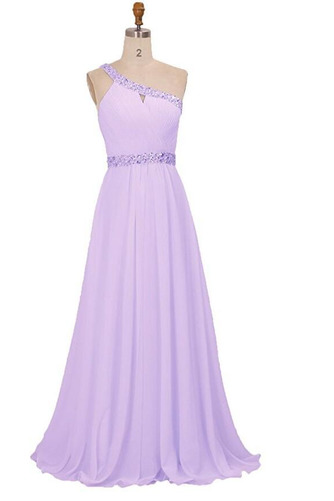 Robe de demoiselle d'honneur Luxueux Une épaule A-ligne Naturel taille - Page 4