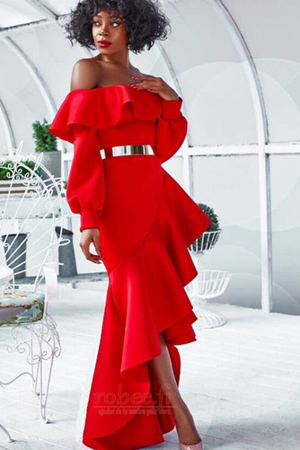 Robe de cocktail Asymétrique Manche de T-shirt Drapé Norme Manche Longue - Page 4