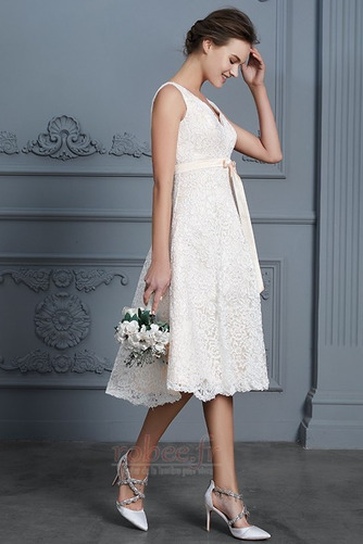 Robe de mariée Plage Fermeture à glissière Dentelle Col en V - Page 5
