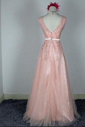 Robe de demoiselle d'honneur Chic A-ligne Glissière Rose Printemps - Page 2