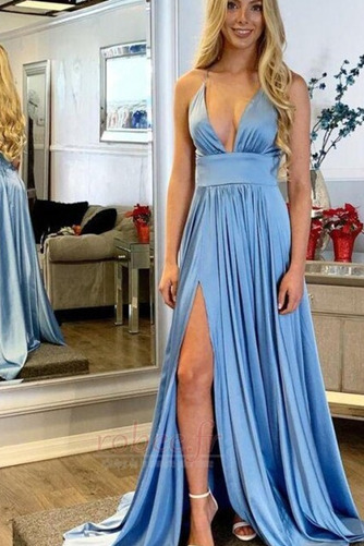 Robe de soirée Simple aligne Col en V Spandex Été Naturel taille - Page 1