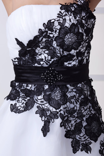 Robe de cocktail Simple A-ligne mini Manche Asymétrique Couvert de Dentelle - Page 5