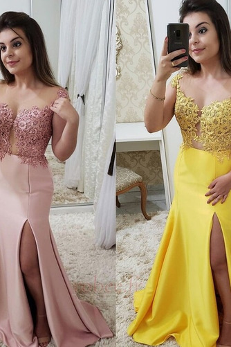 Robe de soirée Naturel taille Norme Sans Manches Satin Moderne - Page 4