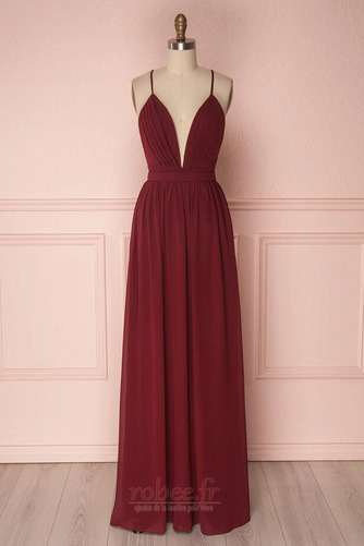 Robe de soirée Mousseline aligne Col en V Sans Manches Simple - Page 13