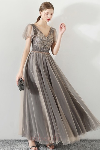 Robe de bal Longueur Cheville a ligne Fête Luxueux Drapé Laçage - Page 2