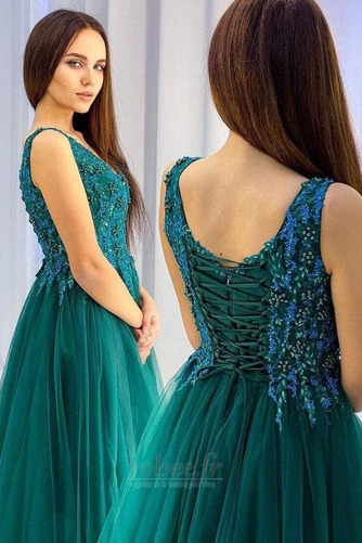 Robe de soirée Traîne Courte net Elégant Corsage Avec Bijoux - Page 4