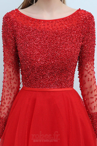 Robe de soirée Laçage Manche Longue aligne Longueur au sol Naturel taille - Page 4