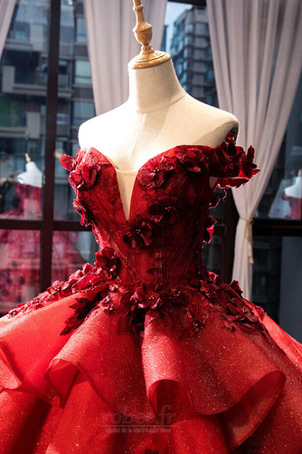 Robe de bal Longue Rosée épaule Cérémonial Manche Courte Mariage - Page 9