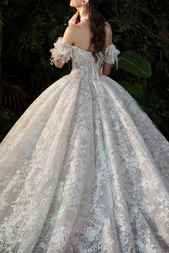 Robe de mariée Manche Courte A-ligne Naturel taille Formelle - Page 6