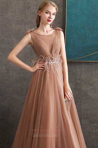 Robe de soirée Tulle A-ligne Laçage Perle Fête Naturel taille - Page 5