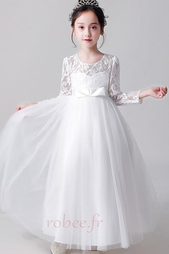 Robe de fille de fleur Couvert de Dentelle Médium A-ligne Glissière - Page 1