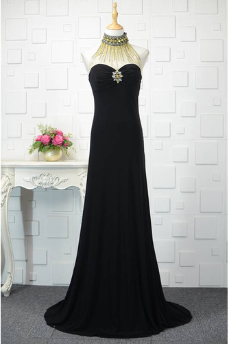 Robe de bal Longue Sans Manches Chic Col haut Corsage Avec Bijoux - Page 1