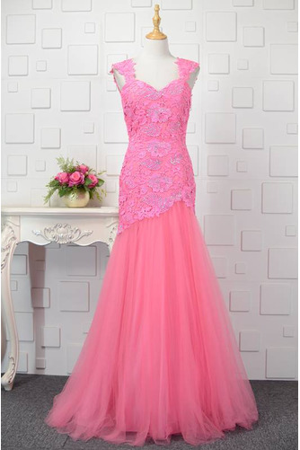 Robe de bal Sirène Sans Manches noble Fourreau Avec Bijoux Dentelle - Page 1