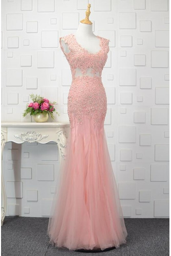 Robe de bal Sirène Col en V Sans Manches Perle Chic Dépouillé - Page 2