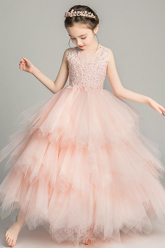 Robe de fille de fleur a ligne Sans Manches Manquant Dentelle - Page 3