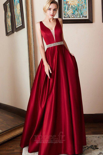 Robe de soirée Vintage Vente A-ligne Satin Longueur de plancher - Page 1