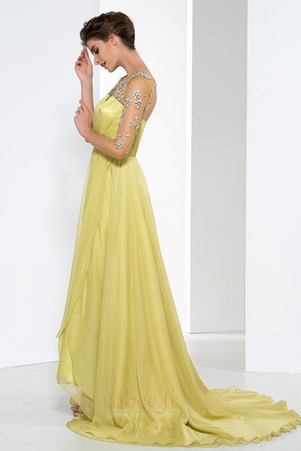 Robe de soirée A-ligne Fermeture à glissière Col Bateau Manche Aérienne - Page 4