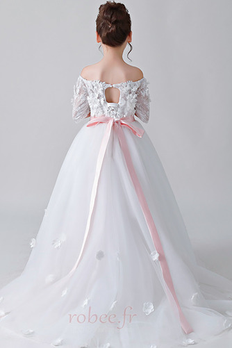 Robe de fille de fleur Norme Laçage Train de petit Formelle Manche Longue - Page 3
