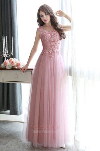 Robe de demoiselle d'honneur Tulle Naturel taille Laçage Epurée - Page 1