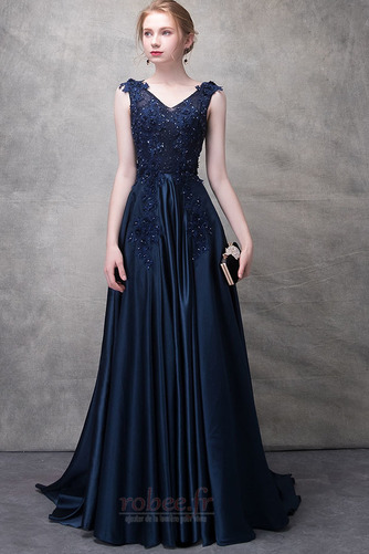 Robe de soirée Automne Couvert de Dentelle Luxueux A-ligne Satin - Page 1