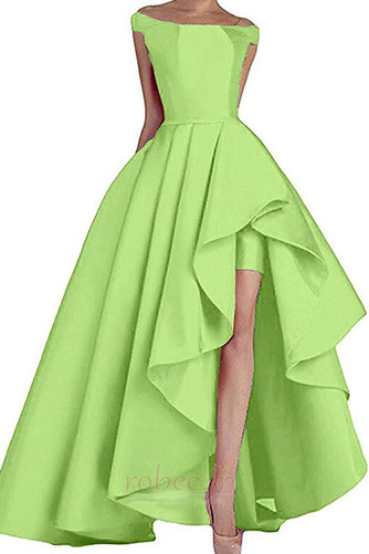Robe de bal Sans Manches Naturel taille Asymétrique Chic Satin - Page 1