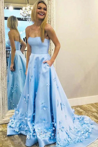 Robe de bal Festin Epurée Sans courroies Satin Dos nu Sans Manches - Page 1