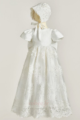 Robe de fille de fleur A-ligne Chapeau Naturel taille Manche Courte - Page 2
