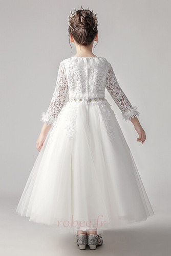 Robe de fille de fleur Norme Longueur Mollet Col en V Fermeture à glissière - Page 2