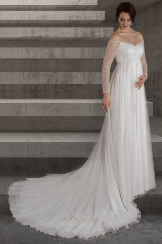 Robe de mariée Manche Longue Drapé Tulle Empire Longue Manche Aérienne - Page 3