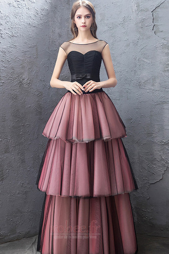 Robe de bal Petit collier circulaire Sans Manches Tulle Longueur Cheville - Page 3