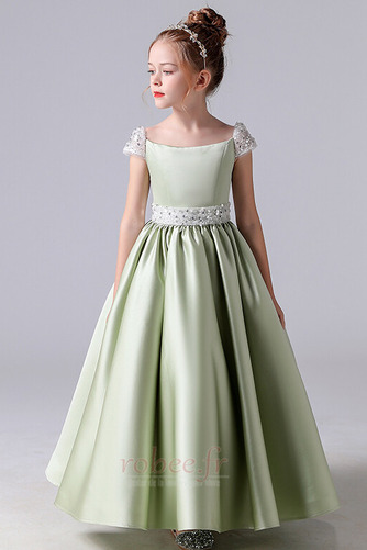 Robe de fille de fleur A-ligne Manche Courte Perle Naturel taille - Page 3