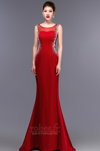 Robe de soirée Sirène Naturel taille À la masse Soie Fourreau Avec Bijoux - Page 3